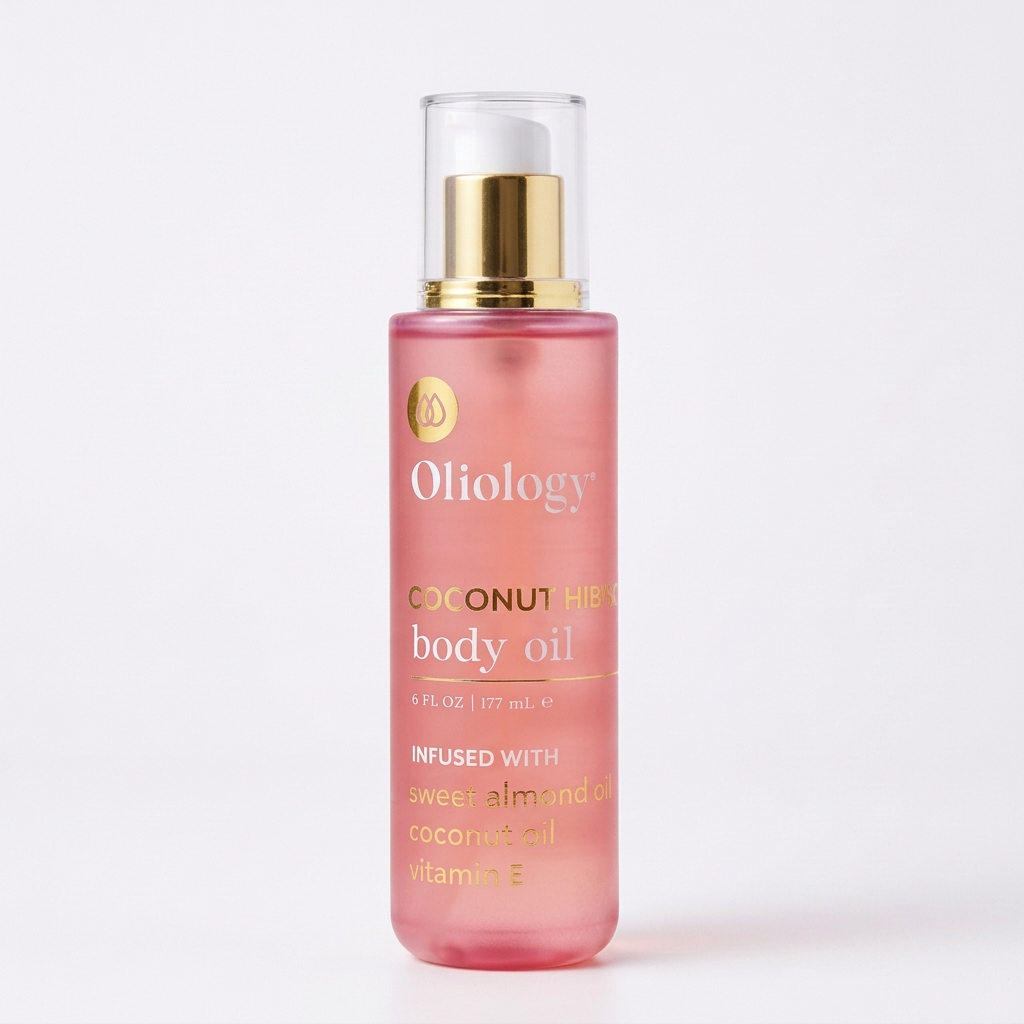 Oliology Coconut Hibiscus Body Oil Beauty product photo at Sylvia Glow House, Nourishing botanical body oil., for Nourishing moisture, Body oil texture